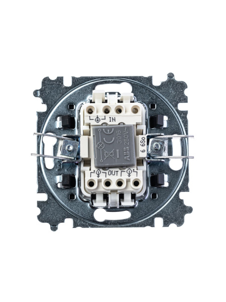 Купить ABB EPJ Levit серый / белый Переключатель 1-кл, с ориент, подсветкой 2CHH590646A6016