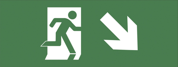 ЭРА INFO-DBA-006 Самоклеящаяся этикетка 200х60мм "Фигура/стрелка вниз вправо" DPA/DBA