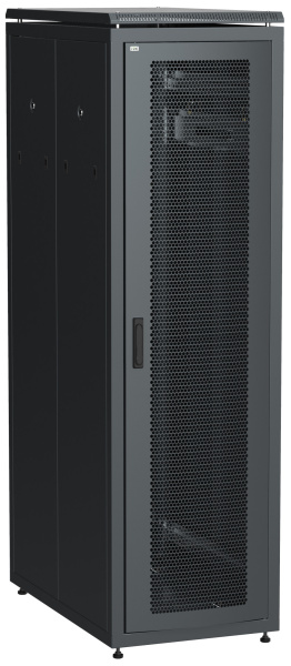 IEK LINEA N ITK Шкаф сетевой 19" LINEA N 42U 600х1000 мм перфорированная передняя дверь черный LN05-42U61-P