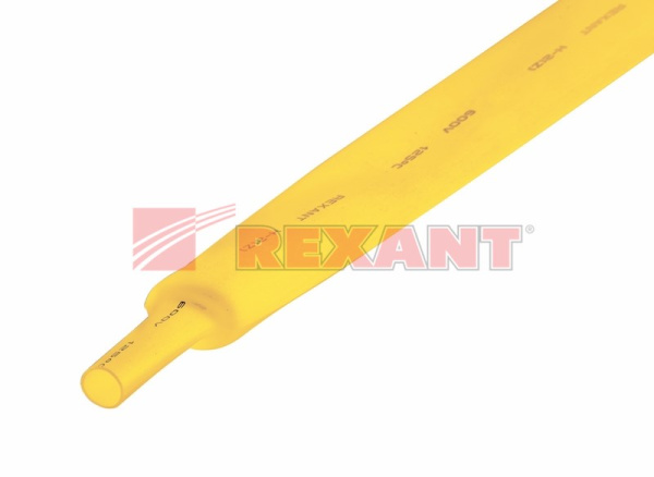 Купить 22.0 / 11.0 мм 1м термоусадка желтая Rexant 22-2002