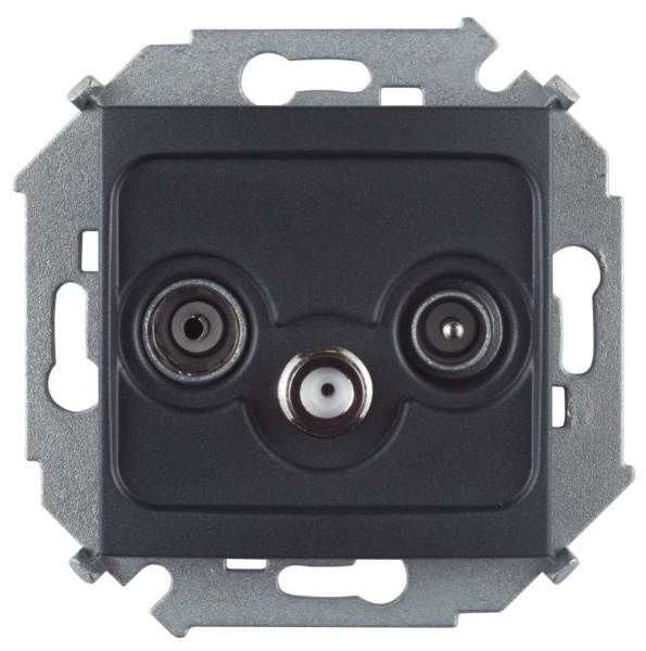 Simon 15 Графит Розетка R-TV-SAT одиночная, винт. зажим 1591466-038