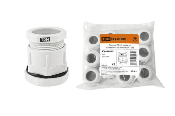 TDM Сальник PGL 42 диаметр проводника 35-39 мм IP54 SQ0805-0107