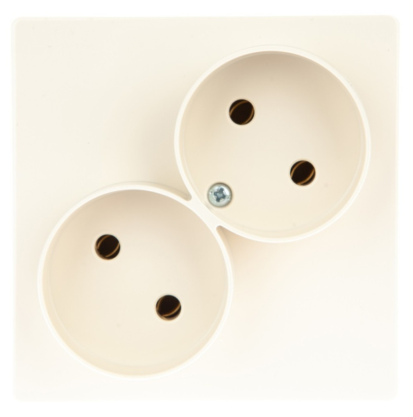 Simon 24 Слоновая кость Розетка двойная 2К без защитных шторок 2450457-031