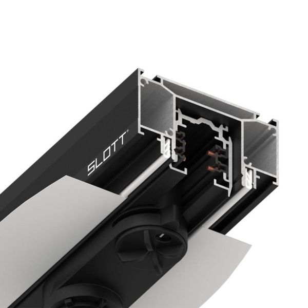 Novotech 135189 NT23 000 черный Интрудер (профиль) для встраивания трёхфазного трека в натяжной потолок, длина 2м IP20