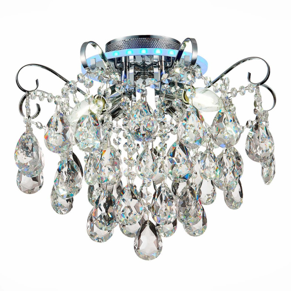 Evoluce SLE160002-04 Светильник потолочный Хром/Прозрачный E14, LED 4+1*40/5(подсветка)W Купить Evoluce SLE160002-04 Светильник потолочный Хром/Прозрачный E14, LED 4+1*40/5(подсветка)W