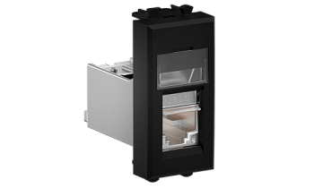 DKC Компьютерная розетка RJ-45 модульная, кат.6 экранированная, "Avanti","Черный матовый", 1 модуль 4412391