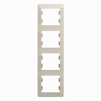 Systeme Electric Glossa Молочный Рамка 4-ая, вертикальная