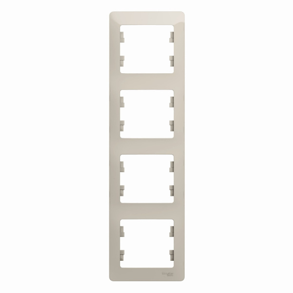 Systeme Electric Glossa Молочный Рамка 4-ая, вертикальная