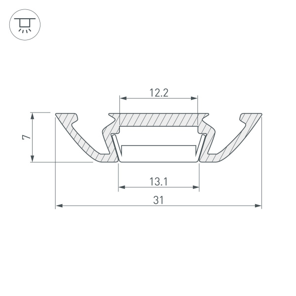 Купить Arlight Профиль PHS-A-2000 ANOD (Алюминий) 013215