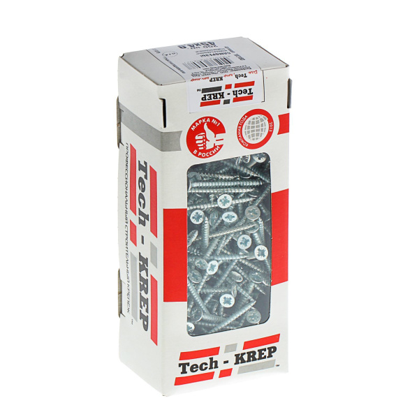 Tech-Krep Саморезы универсальные  45х4,0 мм (200 шт)  оцинкованные - коробка с ок. Tech-Kr 102183