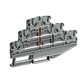 DKC Трехуровневая клемма Push-in со встроенной перемычкой уровней на 2,5кв.мм