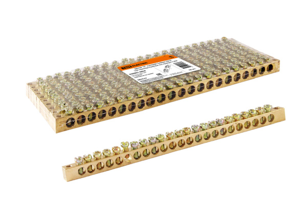 TDM Шина "N" нулевая 6х9мм 22/2 (22 группы/крепеж по краям) SQ0801-0064