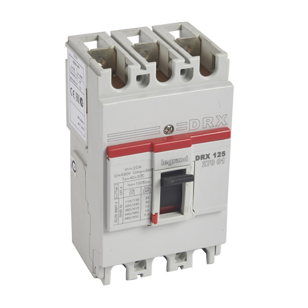 Legrand DRX125 термомагнитный 20A 3П 10KA 027001