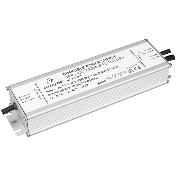 Arlight Блок питания ARPV-UH24320A-PFC-DALI-PH (24V, 13.3A, 320W) (IP67 Металл, 7 лет) 025654(1)