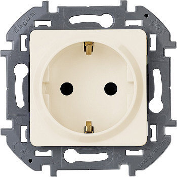 Legrand INSPIRIA Слоновая кость Розетка 2К+З - немецкий стандарт - 16 А - 250 В 673721