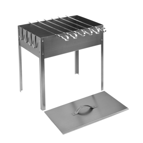 Мангал-коптильня "ЭКОНОМ" сборная с шестью шампурами в наборе (6*410мм) в гофрокартонной коробке СОКОЛ Rexant 62-0012