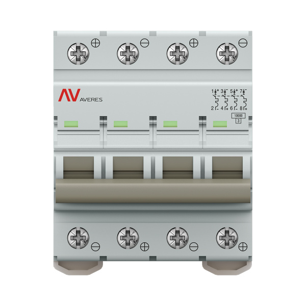 Купить Выключатель автоматический AV-10 DC 4P 20A (C) 10kA EKF AVERES mcb10-DC-4-20C-av