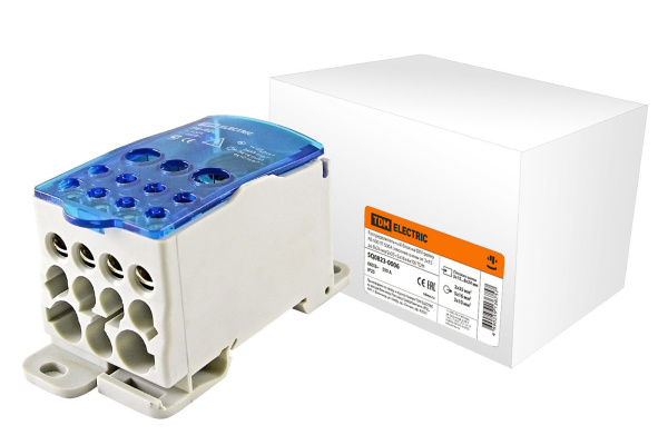 TDM Распределительный блок на DIN-рейку РБ-500 1П 500А (плоские шины от 3х15 до 8х24/2x35+5x16+4x10) SQ0823-0006