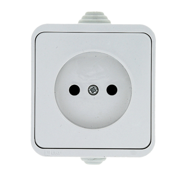 Купить EKF PROxima Прага Розетка 1-местная 10А без заземления IP44 белая