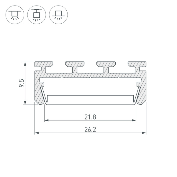 Купить Arlight Профиль PLS-LOCK-2000 ANOD (Алюминий) 016397