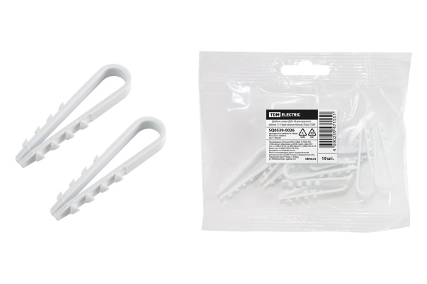TDM Дюбель-хомут ДХК-18 для круглого кабеля 11-18мм нейлон белый (10шт) SQ0539-0026