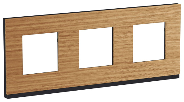 Купить SE Unica Pure Дуб/Антрацит Рамка 3-ная горизонтальная NU600684