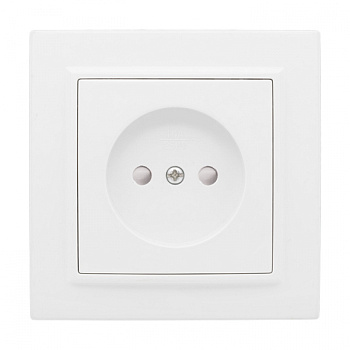 EKF Basic Минск Белый Розетка б/з, со шторками, 10А, ОП