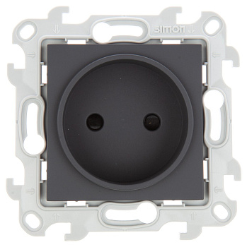 Simon 24 Графит Розетка 2К с защитными шторками 2450441-038