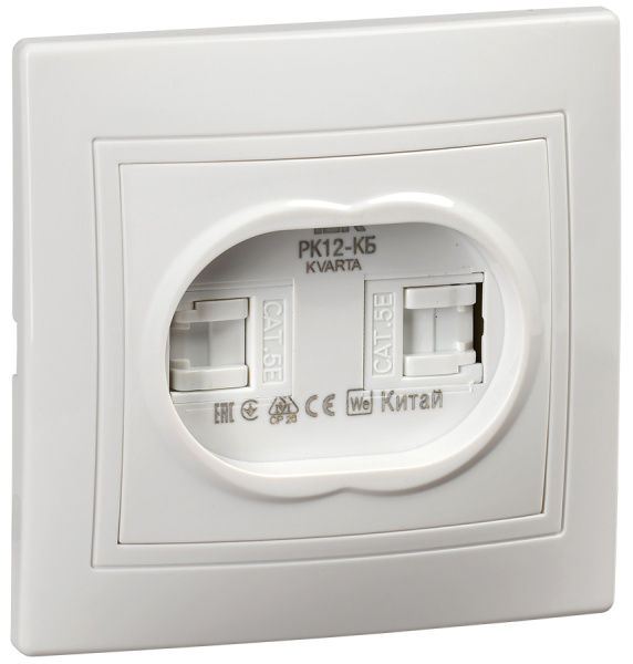IEK KVARTA Розетка 2ая компьютерная РК12-КБ бел.