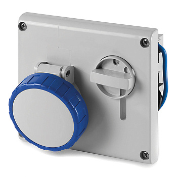 DKC Розетка панельная с механической блокировкой и верхним расположением разъема IP67 16А 2P+E 230В