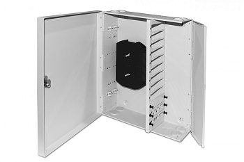 Hyperline FO-WBX-12xSLT-W140H42-96UN-GY Бокс оптический универсальный настенный, от 8 до 96 портов (SC, duplex LC, ST, FC), со сплайс пластиной, без п 250445