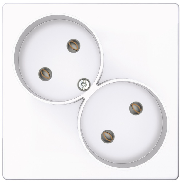 Купить Simon 24 Белая Розетка двойная 2К без защитных шторок 2450457-030