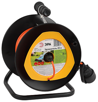 ЭРА RPx-1-2x1-20m Удлинитель силовой на пластиковой катушке б/з 1 гн 20м ПВС 2х1