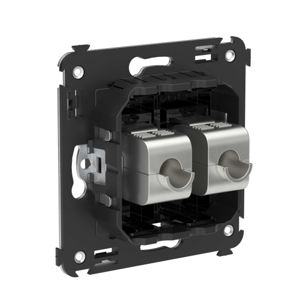 Купить DKC Компьютерная розетка RJ-45 без шторки в стену, кат.5e двойная экранированная, "Avanti", "Черный квадрат"