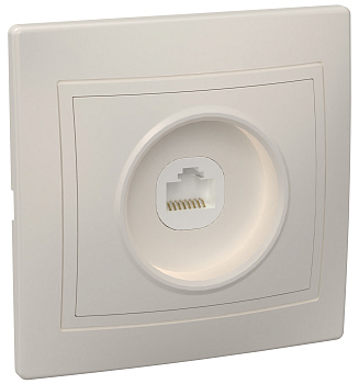 IEK KVARTA РК10-ККм Розетка 1местн. комп. (кремовый)