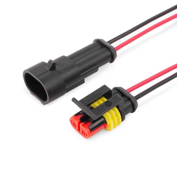 КВТ Разъем герметичный автомобильный РГА-2П с проводом (уп.5)