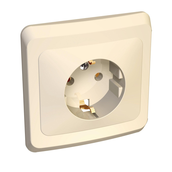 Купить Systeme Electric Этюд Крем Розетка 1-ая с/з без шторок