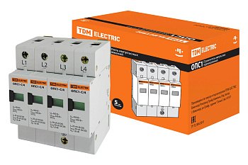 TDM Разрядник ОПС1-C 4Р In=20kA Un=400B Im=40kA SQ0201-0008