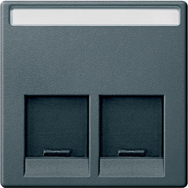 Купить SE Merten SM Антрацит Накладка розетки ТЛФ/комп 2-ой прямой MTN466514