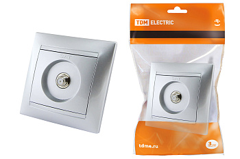 TDM Розетка SAT (F-разъем) 0-2400МГц серебр. металлик "Лама" SQ1815-0221