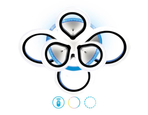 Купить Ambrella Потолочный светодиодный светильник с пультом и подсветкой FA522/6 WH белый 160W+28W 820*650*120 (ПДУ РАДИО 2.4)