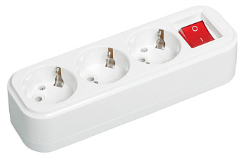 IEK Розетка переносная разб. с выкл. К03В 3 места CLASSIC