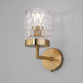 Eurosvet Настенный светильник со стеклянным плафоном 60127/1 латунь a057085