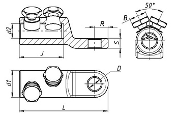 ЗЭТАРУС Наконечник болтовой 2НБВ-2-101 (70-120) ЗЭТАРУС zeta10563