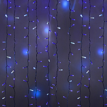 NEON-NIGHT Гирлянда "Светодиодный Дождь" 2х3м, эффект мерцания, белый провод, 230 В, диоды СИНИЕ, 760 LED 235-213