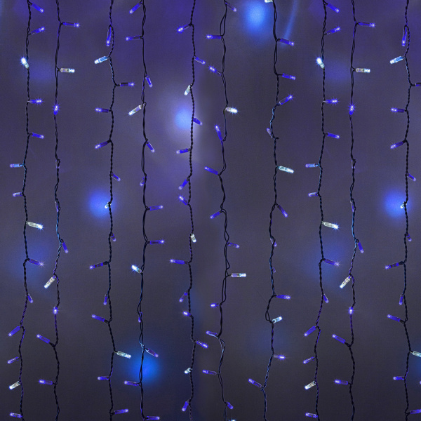 NEON-NIGHT Гирлянда "Светодиодный Дождь" 2х3м, эффект мерцания, белый провод, 230 В, диоды СИНИЕ, 760 LED 235-213