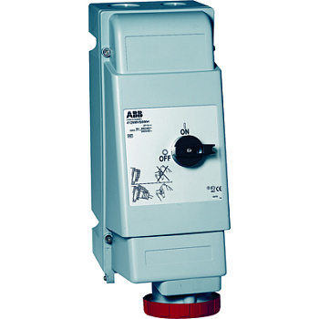 ABB CEWE Розетка на поверхность с выключателем и блокировкой 4125MVS6WH, 125A, 3P+N, тяжелые условия 2CMA162792R1000