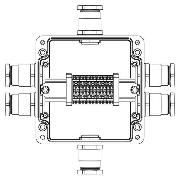 DKC TBE-P-05-(12xCBC.2)-2xKH3MHK(A)-1xKH3MHK(B)-2xKH3MHK(C)-1xKH3MHK(D)1Ex e IIC Т5 Gb / Ex tb IIIC T95°C Db IP66 / ШЗ / КЗ