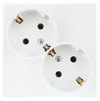 Simon 24 Белая Розетка 2Х2К+3 Sсhuko без защитных шторок 2450459-030