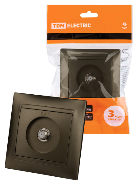 TDM Розетка SAT (F-разъем) 0-2400МГц бронза "Лама" SQ1815-0721